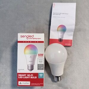 Sengled Smart Wi-Fi LED Light Bulb Matter Multicolor A19 60W Ale